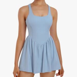 Lingswallow Tennis Dresses for Women with Built in Shorts and Bra Pockets
